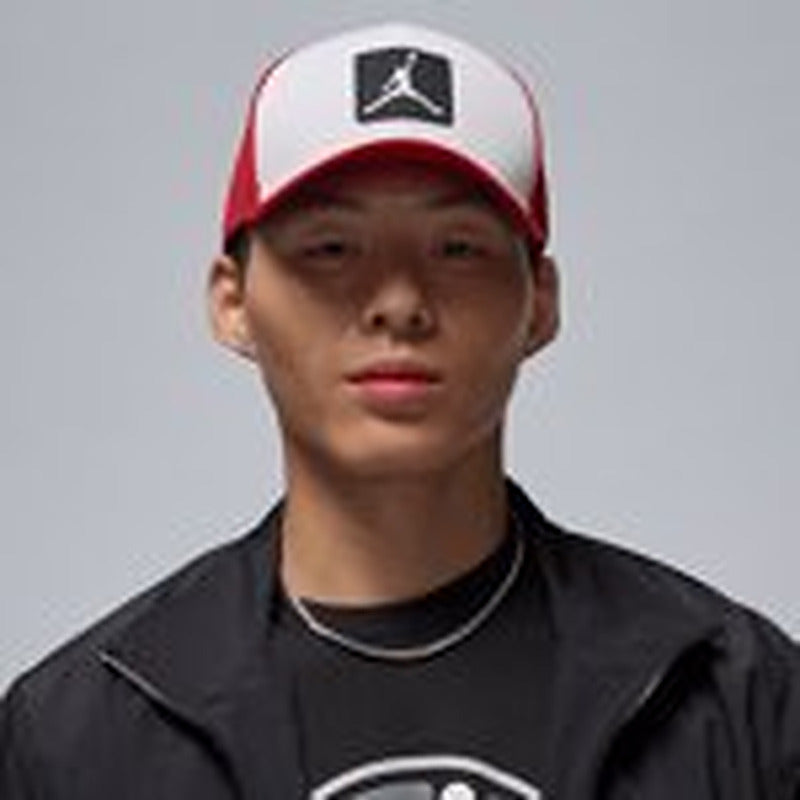 Jordan Rise Jumpman Trucker Cap White Red